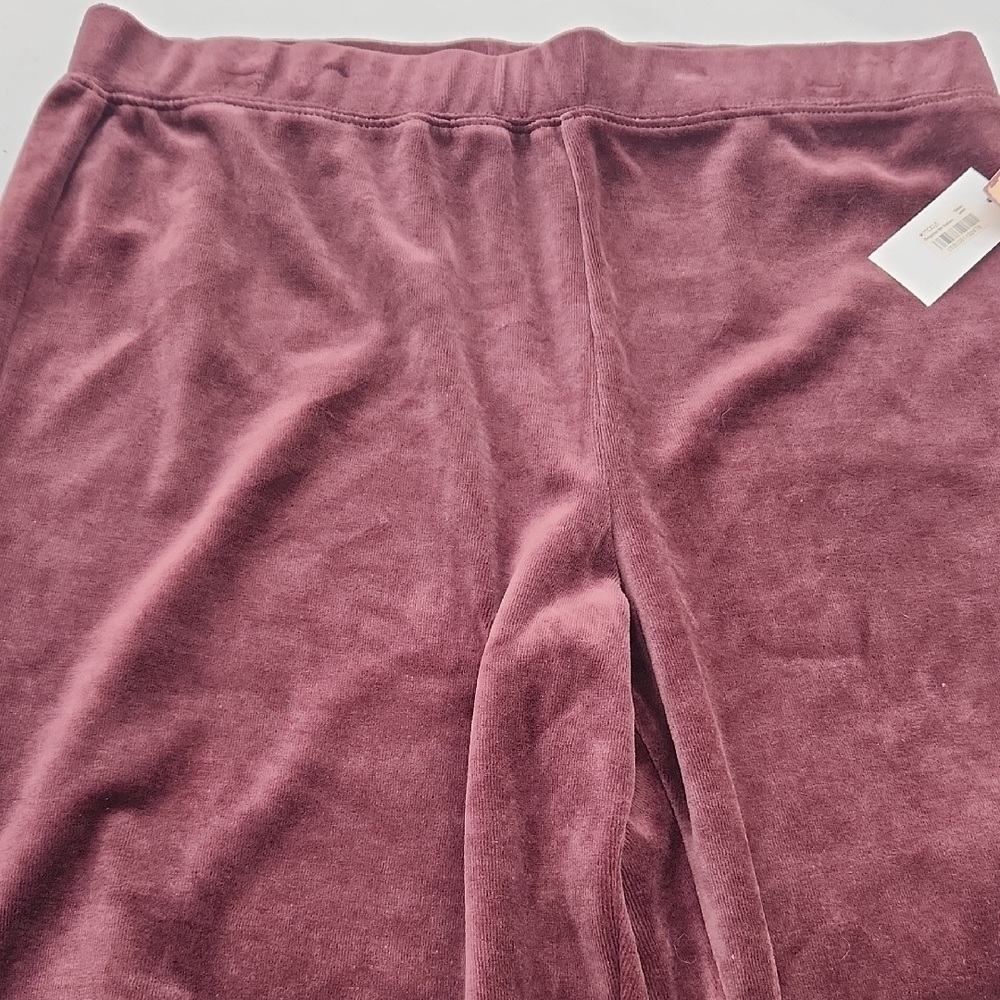 Women's Velvet Track Pants in Mauve